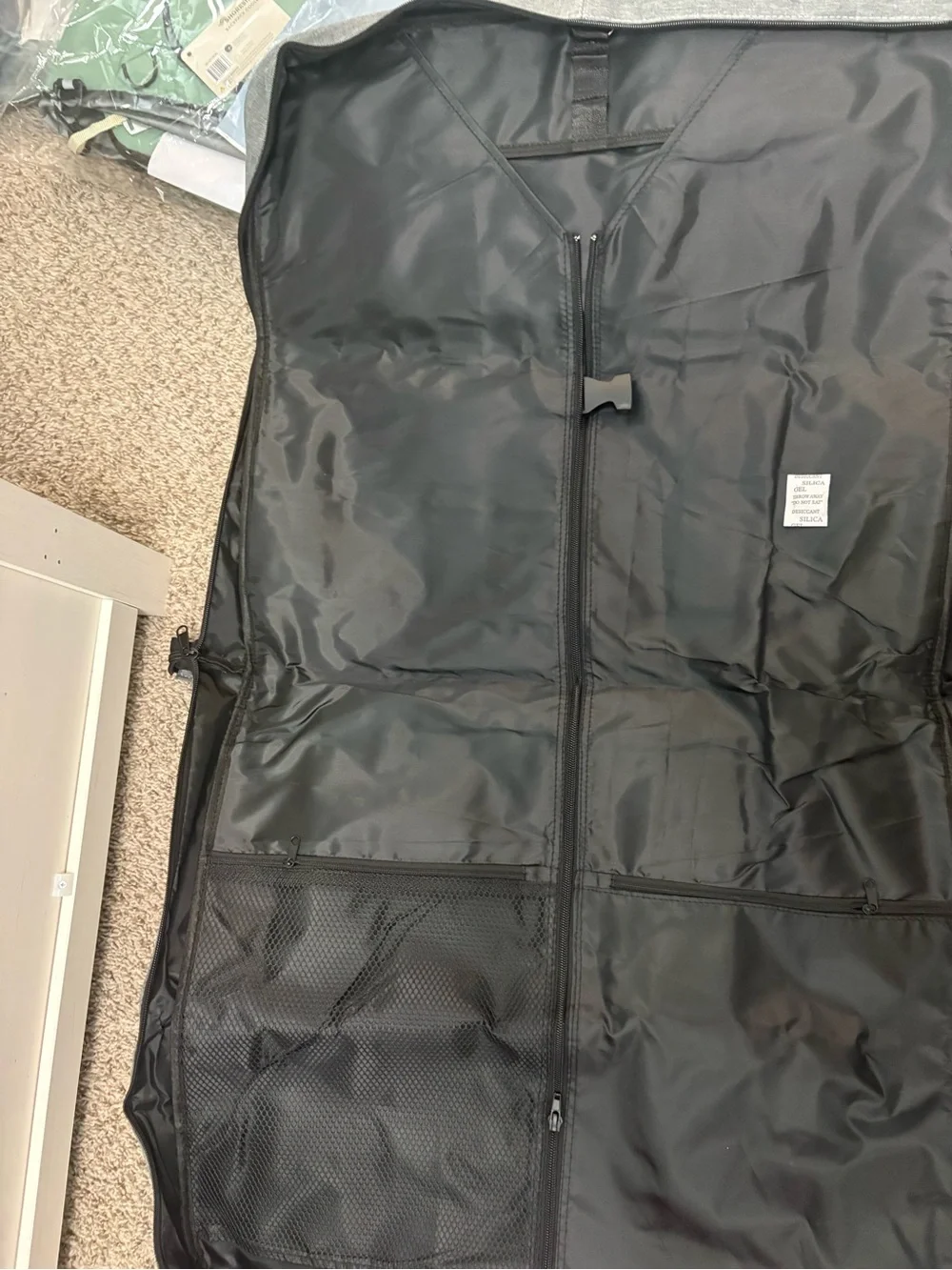 Grey and Black Travel Garment Bag